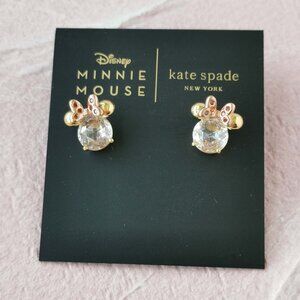 Kate Spade Disney Minnie Mouse Clear Gold Stud Earrings